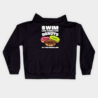 Best Swimming Art Women Swimmer Donut Lover Swimming Kids Hoodie